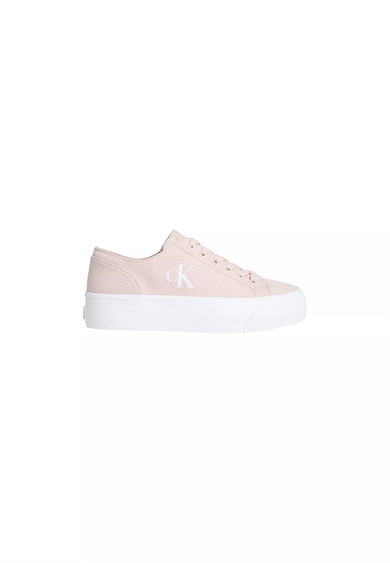 Calvin Klein Kadın Kalın ve Düz Tabanlı Yuvarlak Burunlu Deri Pembe Sneaker YW0YW01763-ABJ