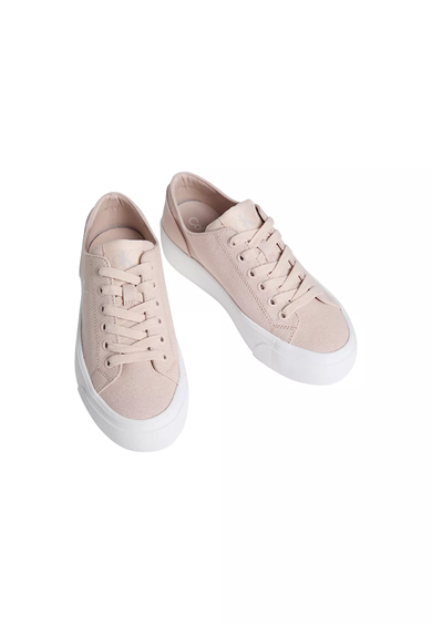 Calvin Klein Kadın Kalın ve Düz Tabanlı Yuvarlak Burunlu Deri Pembe Sneaker YW0YW01763-ABJ