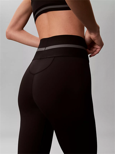 Calvin Klein Kadın Logo Detaylı Elastik Bel Bantlı Dar Kalıp Siyah Tayt LVGWS6L674-UB1