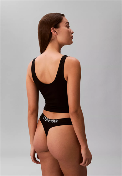 Calvin Klein Kadın Logo Detaylı Elastik Bel Bantlı Pamuklu Üçlü Paket Siyah Bikini Altı LV00QD5397-UB1