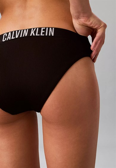 Calvin Klein Kadın Logo Detaylı Elastik Bel Bantlı Siyah Bikini Altı LV00Q61240-UB1