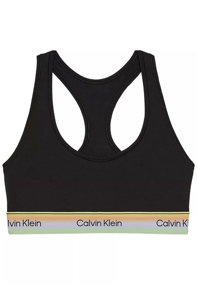 Calvin Klein Kadın Logo Detaylı Elastik Bel Bantlı Pamuklu Siyah Bralet LV00QF8857-UB1