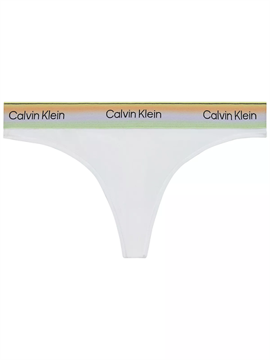 Calvin Klein Kadın Logo Detaylı Elastik Bel Bantlı Pamuklu Beyaz Bralet LV00QF8857-100