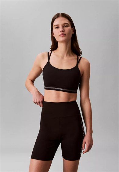 Calvin Klein Kadın Logo Detaylı Elastik Bel Bantlı İnce İp Askılı Siyah Sporcu Sütyeni LVGWS6K345-UB1