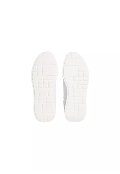 Calvin Klein Kadın Logolu Süet Detaylı CK Desenli Bağlamalı Rahat Taban Beyaz Sneaker YW0YW02060-05V