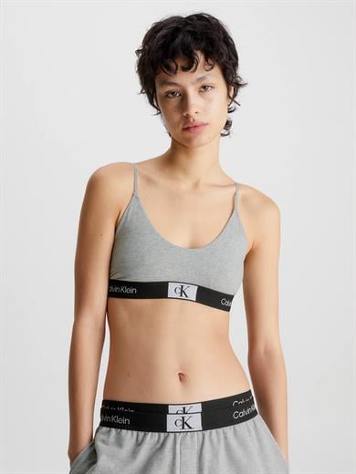 Calvin Klein Calvin Kleın Kadın Marka Logolu Askılı Spor Giyim Günlük Gri Büstiyer 000QF7216E-P7A