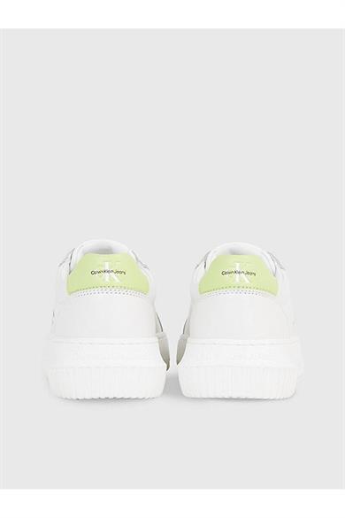 Calvin Klein Kadın Marka Logolu Bağcıklı Kaydırmaz Tabanlı Günlük Beyaz Ayakkabı YW0YW00823-02U