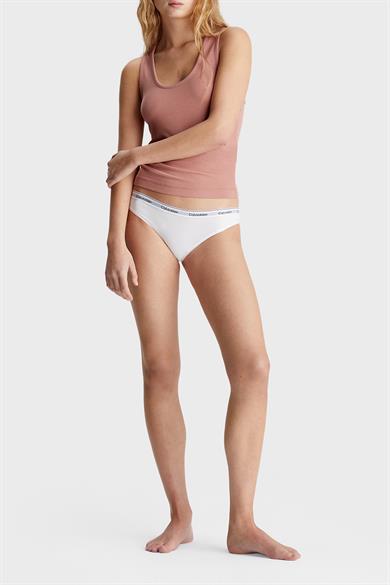 Calvin Klein Kadın Marka Logolu Rahat Kesim Beyaz Külot 000QD5207E-100