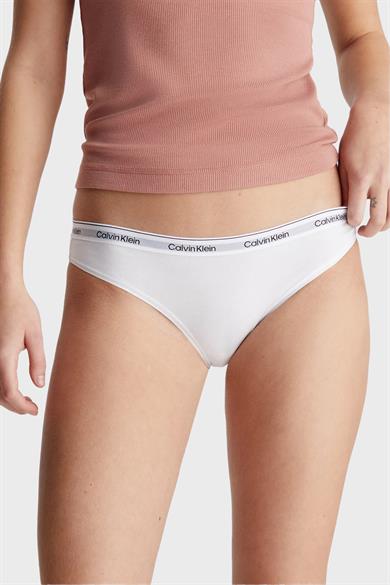 Calvin Klein Kadın Marka Logolu Rahat Kesim Beyaz Külot 000QD5207E-100