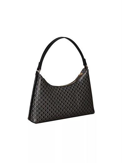 Calvin Klein Kadın Monogram Logo Desenli Küçük Boy Omuz Askılı Siyah Çanta LV04F3889G-2XA