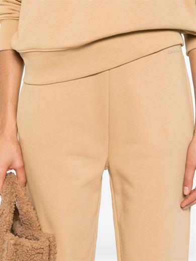 Calvin Klein Kadın Normal Belli Pamuklu Logo Desenli Bej Spor Eşofman Altı K20K207214-GC3