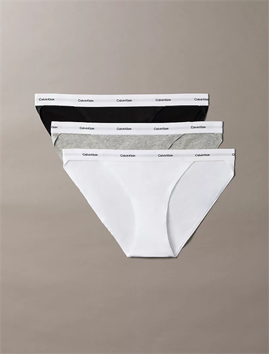 Calvin Klein Kadın Pamuklu Slim Fit Beli Elastik Bantlı 3lü Siyah-Beyaz Boxer LV00QD5309-6H3
