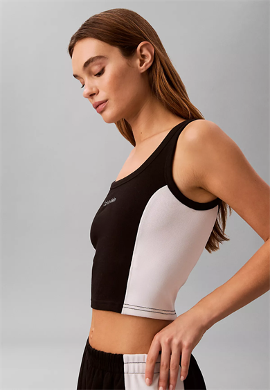 Calvin Klein Kadın Pamuklu Logo Detaylı Dar Kesim Siyah Mayo LV00Q61152-UB1