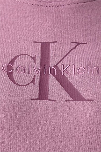 Calvin Klein Kadın Pamuklu CK Logo Detaylı Uzun Kollu Lila Sweatshirt LV047B234G-VCB