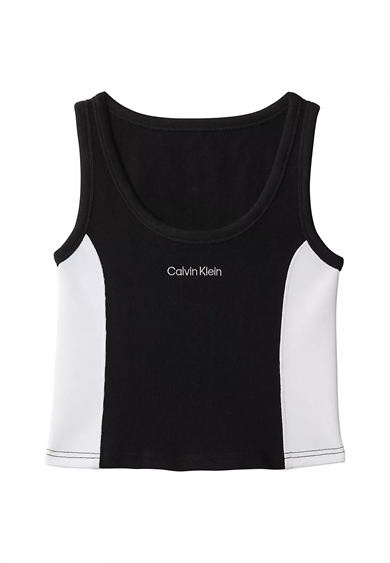 Calvin Klein Kadın Pamuklu Logo Detaylı Dar Kesim Siyah Mayo LV00Q61152-UB1