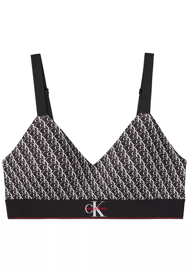 Calvin Klein Kadın Pamuklu Elastik Logo Desenli Bel Bantlı Siyah Büstiyer LV00QF8877-2Y1