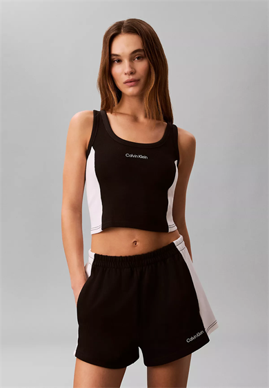 Calvin Klein Kadın Pamuklu Logo Detaylı Dar Kesim Siyah Mayo LV00Q61152-UB1