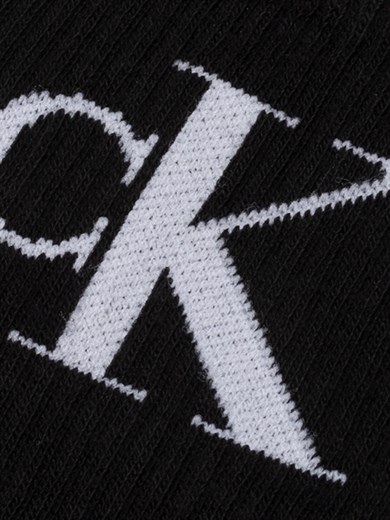 Calvin Klein Kadın Pamuklu CK Logo Detaylı Uzun İkili Paket Siyah Çorap C701228811-001