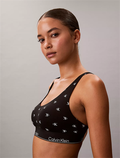 Calvin Klein Kadın Pamuklu Logo Etiketli Elastik Bel Bantlı Siyah Sütyen LV00QF8503-PCS