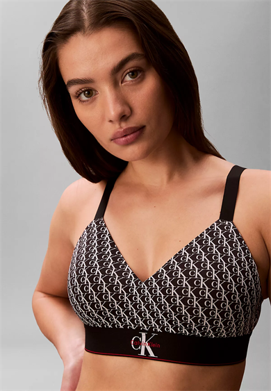 Calvin Klein Kadın Pamuklu Elastik Logo Desenli Bel Bantlı Siyah Büstiyer LV00QF8877-2Y1