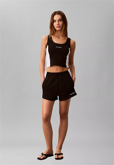 Calvin Klein Kadın Pamuklu Logo Detaylı Dar Kesim Siyah Mayo LV00Q61152-UB1