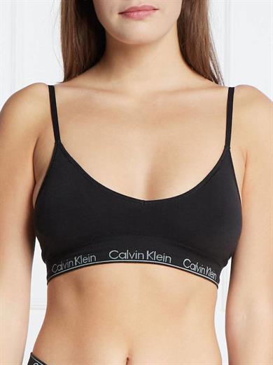 Calvin Klein Kadın Pamuklu Logo Detaylı İp Askılı Siyah Sütyen 000QF7093E-UB1