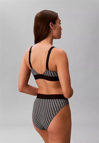 Calvin Klein Kadın Pamuklu Elastik Logo Desenli Bel Bantlı Siyah Büstiyer LV00QF8877-2Y1