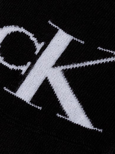 Calvin Klein Kadın Pamuklu Yumuşak Kumaş CK Logo İşlemeli İkili Paket Siyah Çorap C701228817-001
