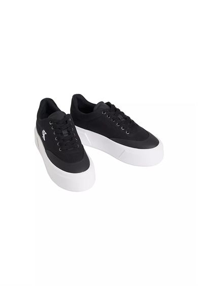 Calvin Klein Kadın Platform Taban CK Logolu Siyah Sneaker HW0HW02989-BEH