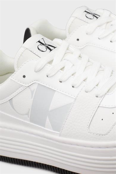 Calvin Klein Kadın Platform Taban Nefes Alabilir Deri Beyaz Sneaker YW0YW01641-01W
