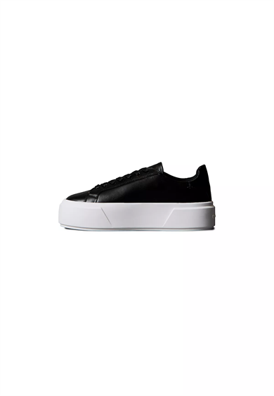 Calvin Klein Kadın Platform Taban CK Logolu Deri Siyah Sneaker YW0YW01928-BEH