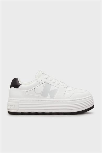 Calvin Klein Kadın Platform Taban Nefes Alabilir Deri Beyaz Sneaker YW0YW01641-01W