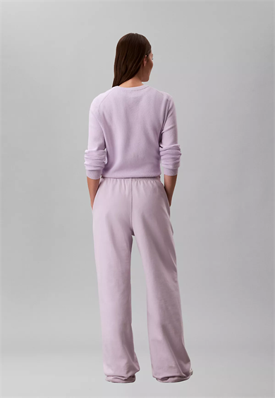 Calvin Klein Kadın Rahat Kalıp Beli Lastikli CK Logo Detaylı Havlu Kumaş Geniş Paça Lila Eşofman Altı LV047F206G-3OQ
