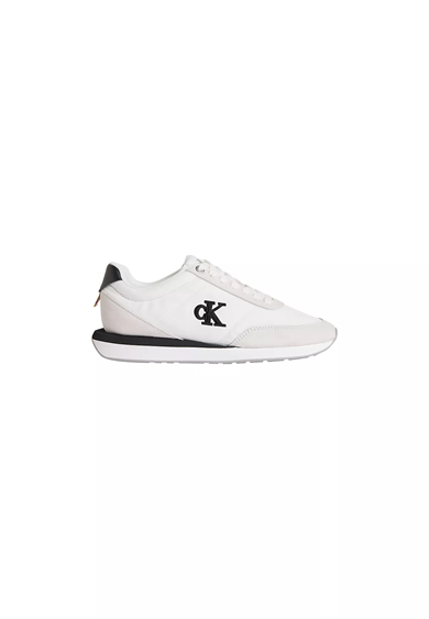Calvin Klein Kadın Rahat Taban Bağcıklı Deri Düz Taban Beyaz Sneaker YW0YW01990-01W