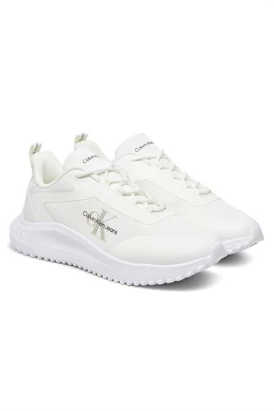 Calvin Klein Kadın Rahat Taban Marka Logolu Bağcıklı Beyaz Sneaker YW0YW01442-0K4