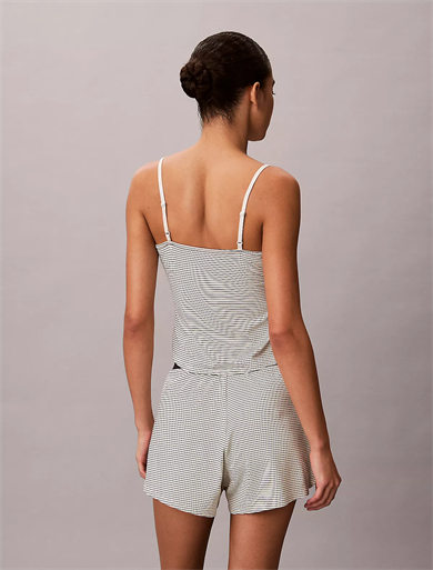Calvin Klein Kadın Rahat Kalıp Beli Lastikli Kısa Ekru Şort LV00QS7614-58V