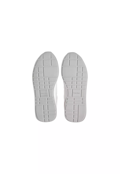 Calvin Klein Kadın Rahat Taban Bağcıklı Deri Düz Taban Beyaz Sneaker YW0YW01990-01W