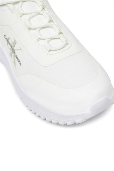Calvin Klein Kadın Rahat Taban Marka Logolu Bağcıklı Beyaz Sneaker YW0YW01442-0K4