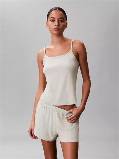 Calvin Klein Kadın Rahat Kalıp Beli Lastikli Kısa Yeşil Şort LV00QS7614-492