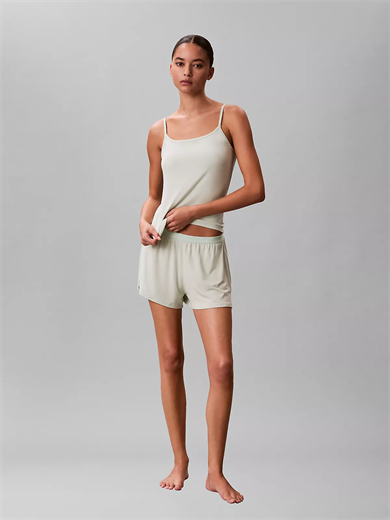 Calvin Klein Kadın Rahat Kalıp Beli Lastikli Kısa Yeşil Şort LV00QS7614-492
