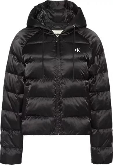 Calvin Klein Kadın Regular Fit Kapüşonlu Kapitone Desenli Kaz Tüyü Dolgulu Uzun Kollu Siyah Mont LV047E509G-UB1