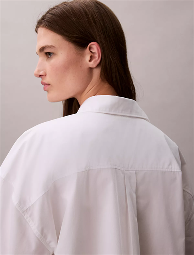 Calvin Klein Kadın Regular Fit Gömlek Yaka Uzun Kollu Beyaz Gömlek LV044E170G-YAA