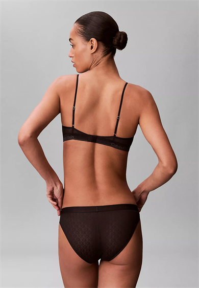 Calvin Klein Kadın Slim Fit Dokuma Kumaş Mini Siyah Büstiyer LV00QF8871-UB1