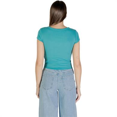 Calvin Klein Kadın Slim Fit Yuvarlak Yaka Pamuklu Kısa Kollu Yeşil T-Shirt LV047C200G-XEG
