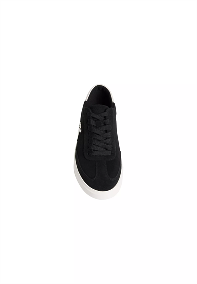 Calvin Klein Kadın Süet Deri Rahat ve Düz Taban CK Logolu Siyah Sneaker HW0HW03144-0GM