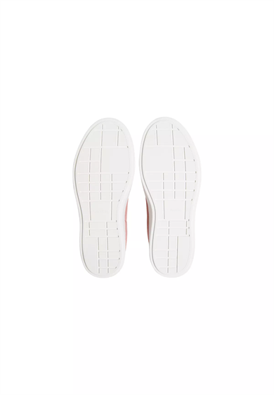 Calvin Klein Kadın Süet Deri Rahat ve Düz Taban CK Logolu Pembe Sneaker HW0HW03144-0J2