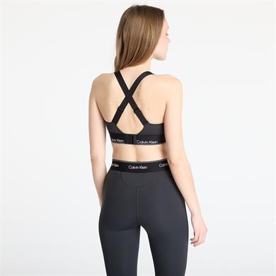 Calvin Klein Kadın Vücudu Saran Kalıp Beli Elastik Bantlı Hızlı Kuruyan Kumaş Siyah Spor Sütyen LVGWS5K137-UB1