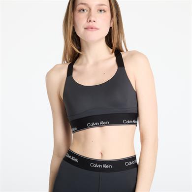 Calvin Klein Kadın Vücudu Saran Kalıp Beli Elastik Bantlı Hızlı Kuruyan Kumaş Siyah Spor Sütyen LVGWS5K137-UB1