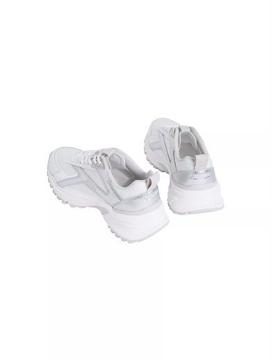 Calvin Klein Kadın Yüksek ve Ortopedik Tabanlı File Detaylı Beyaz Sneaker HW0HW03140-05Y