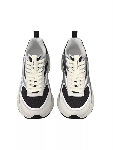 Calvin Klein Kadın Yüksek ve Ortopedik Tabanlı File Detaylı Siyah Sneaker HW0HW03140-01R
